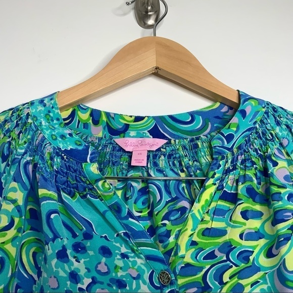 Lilly Pulitzer Blue Amelia island Tunic Top. Size X-Small. - Picture 4 of 9